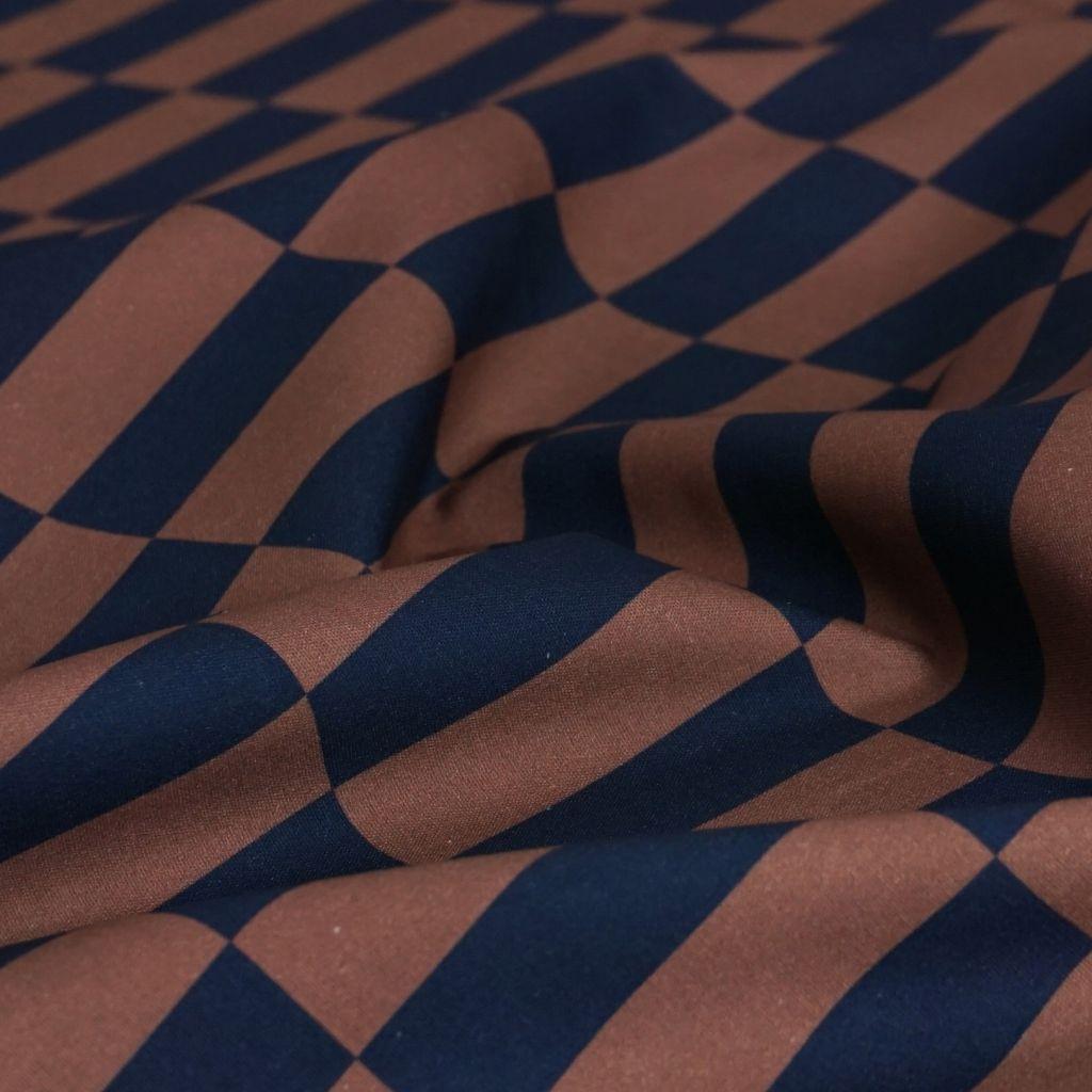 Baumwoll-Canvas Blocks marsalarot dunkelblau